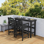 SERWALL Outdoor Bar Table and Chairs Set, Adirondack Bar Chairs Set of 2 and Bar Height Table, All Weather HDPE Outdoor Patio Bar Set, Outdoor Furniture for Outside, Poolside, Backyard, Garden, Black