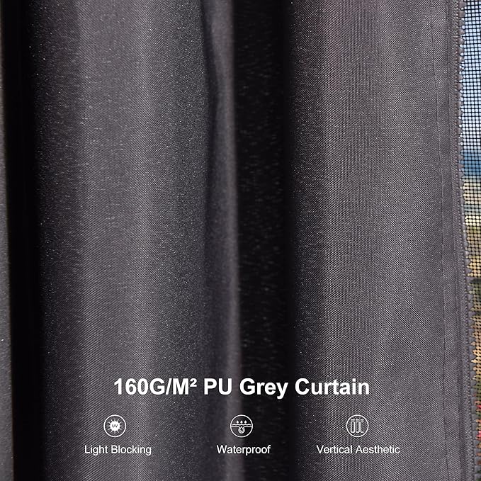 PURPLE LEAF 10' X 12' Gazebo White Aluminum Frame Galvanized Double Roof Hardtop Gazebo Curtains and Netting Included with String Lights for Garden Deck Lawns and Backyard, Grey