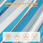 Lazy Daze Hammocks Cotton Fabric Spreader Bar Hammock, Outdoor Portable Hammock with Carrying Bag & Tree Straps for Bedroom, Patio, Backyard, Balcony, Max 450lbs Capacity, Blue & White