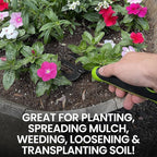 Garden Guru Hand Weeder Fork Tool – Rust Resistant High Carbon Steel – Ergonomic Handle – Great for Planting, Spreading Mulch, Weeding, Loosening & Transplanting Soil (4 Pack)