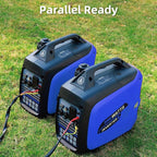 Portable Inverter Generator 2500W Gas Powered, Quiet Generators for Home Use, Camping, Emergency Home Backup, Parallel Ready, with CO Sensor and Fuel Gauge, EPA Compliant, Blue