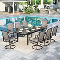 Sophia & William Outdoor Dining Set Patio Dining Sets Patio Table and Chairs Set 9 Pieces Outdoor Dining Table for 8 with Swivel Patio Chairs Patio Set for Garden Pool All Weather Brown