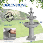 Italian Outdoor Water Fountains Garden Decor - 48.4''H Fountains and Waterfalls Outside, Large Cascading Indoor Floor-Standing Resin Bubbler Fountain Features W/Pump for Patio and Yard