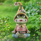 Garden Yoga Frog Statues Outdoor Meditation Zen Yoga Frogs Resin Figurines, Garden Home and Decoration for Patio Yard Lawn, Gifts for Women, 9.4 Tall Inches Green Frogs Sculptures