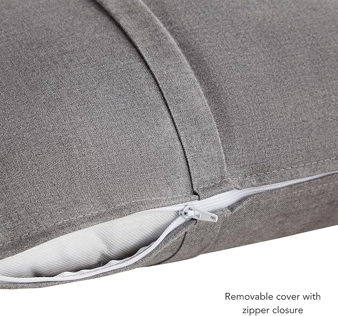 Greendale Home Fashions Sunbrella 20" Square Outdoor Throw Pillow with Removable Cover (Set of 2), Cast Slate 2 Count