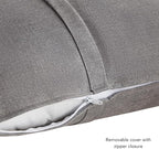 Greendale Home Fashions Sunbrella 20" Square Outdoor Throw Pillow with Removable Cover (Set of 2), Cast Slate 2 Count