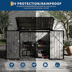 Outdoor Trash Can Storage 2 Binsgarbage Bin Storage Shed, 3x6 FT Garbage Bin Storage Shed with Chain Lid, Metal Outdoor Storage for Garden, Backyard, Lawn and Patio