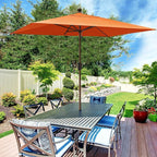 EliteShade USA 10-Year-Non-Fading 6.5x10Ft Rectangular Market Umbrella Patio Umbrella Outdoor Table Umbrella with Ventilation（Rust）