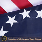 Homissor Betsy Ross Flag 5x8 Feet Embroidered 13 Star American Flags for 250th Anniversary Heavy Duty Outdoor Colonies Banner for Outside