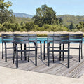 Patio Dining Chairs Set of 6, Black Stackable Outdoor Dining Chairs with Armrest and Wide Back, Wrought Iron Patio Furniture Chairs for Lawn, Backyard, Garden & Deck, Supports 300 LBS
