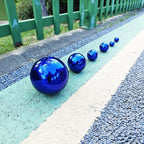 Gazing Ball Stainless Steel Gazing Globe Mirror Reflective Garden Sphere Floating Pond Balls Gazing Ball Shiny Home Outdoor Ornament (Blue, 6Pack)