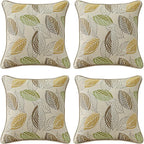 Outdoor Sunbrella Decorative Pillows Pack of 4, 16" x 16" Outdoor Pillow Set for Couch Bed Throw Patio Sofa, Momento Spring