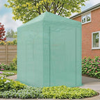 Devoko Walk-in Greenhouse, Portable Pop-in Green House with Zippered Door and 2 Roll-up Windows and PE Cover, Portable and Easy Assemble (Green, 6x4 Feet)