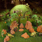 Warmtree 10 Pcs Simulation Rockery Diorama Rocks Stone for Diorama Supplies Miniature Terrain Fairy Garden Zen Garden Accessories Terrarium Decor Tank Aquarium Decoration (Brown)
