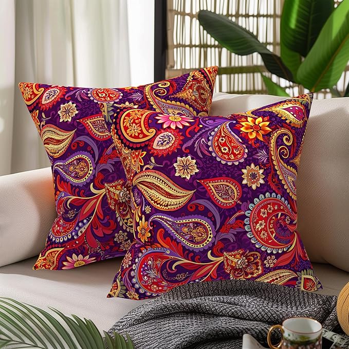 WOLKI Waterproof Outdoor Pillows 20x20 Feather and Down Filled Throw Pillow for Patio Furniture, Outside Decorative Pillow Set of 2