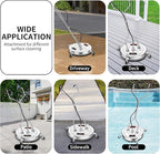 24" Pressure Washer Surface Cleaner with 4 Wheels - Stainless Steel Dual Handle Surface Cleaner for Pressure Washer Attachment for Concrete, Patio, Sidewalk, Deck and Driveways