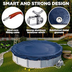 12 x 20 ft Oval Pool Covers for Above Ground Pools, Oval Winter Pool Cover, Swimming Pool Cover, 12x20 Pool Cover, Keeps Out Debris, Cold and UV Resistant, Supreme Mesh, Navy Blue