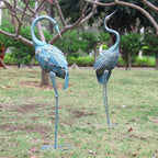 35-40 Inch Standing Garden Crane Statues for Outdoor Set of 2 Metal Birds Garden Sculptures Yard Art for Home Backyard Patio Lawn Decoration