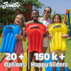 JAMBO 18ft Triple Lane Slip Splash and Slide with 3 Bodyboards with Built in Surround Sprinkler for Backyard Outdoor Water Fun for Kids