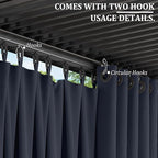 Gazebo Universal Replacement Privacy Curtain,12'×14' Gazebo Outdoor Waterproof Curtains, 4-Panels Sidewall Curtains with Double Zipper for Patio Canopy, Garden and Backyard (Curtain Only)
