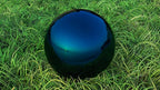 Lulu Decor, Blue Stainless Steel Gazing Mirror Ball Size 12 with Stand