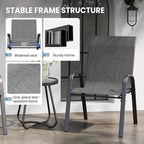 Patio Table and Chairs Set - 3 Piece Outdoor Stackable Dinging Chairs for All Weather,Breathable Garden Furniture for Deck Garden Backyard (Light Grey)
