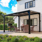 10 * 12FT Pergola,Outdoor Gazebo,Hardtop Lean to Gazebo,Wall Mounted Pergola,Pergolas Gazebos Clearance,Aluminum Frame Pergola,UV Resistant Patio Roof,Patio Awnings for Porch,Lawn,Backyard