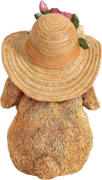 Garden Statues Rabbit with Hat, Bunny Statue Outdoor Decorations for Front Porch Decor Lawn- Yard Art and Garden Decor & Patio Decor, Unique Gardening Gifts for Mom