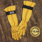 GORILLA EASY CONNECT Gardening Gloves Lightweight Tough Heavy Duty Long Sleeve Leather Pruning Gloves with Adjustable Strap
