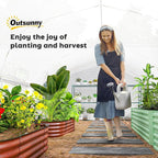 Outsunny 13' x 10' x 6.5' Hoop House Greenhouse with Large Windows and Zippered Door, Large Walk-in Tunnel Green House with Upgraded Galvanized Steel Frame, PE Cover, Gardening Plant Hot House, White