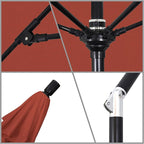 California Umbrella 9' Round Aluminum Pole Fiberglass Rib Market Umbrella, Crank Lift, Collar Tilt, Black Pole, Sunbrella Spectrum Mist