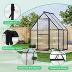 6X4 ft Polycarbonate Greenhouse with Aluminum Frame, Polycarbonate Greenhouse for Outdoors, Greenhouses with Ventilation and Rain Gutter, Aluminum Large Walk-in Greenhouses for Outside