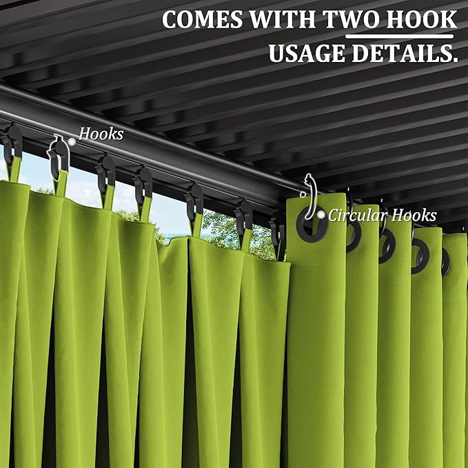 Gazebo Universal Replacement Privacy Curtain,12'×14' Gazebo Outdoor Waterproof Curtains, 4-Panels Sidewall Curtains with Double Zipper for Patio Canopy, Garden and Backyard (Curtain Only)