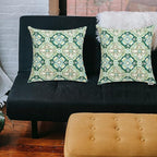 FUNHOME Outdoor Indoor Throw Pillows 18”x18”, Set of 2 Decorative Throw Pillows with Inserts, All Weather Water-Repellent Square Pillows for Bed, Couch, Sofa and Patio Furniture-Green Medal