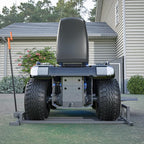 Lawn Mower Lift Jack Heavy Duty Lawnmower Jack for Ride on Lawn Mowers & Garden Tractors, Space-Saving Foldable Large Riding Lawn Tractor Lift with Manual and Power Tool Handles Fit Multiple Mowers
