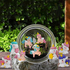 Mood Lab Miniature Unicorn Figurines Set - Funny Mini Statue Kit of 9 pcs - Unicorn Fairy Garden Accessories