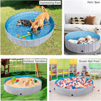 Yaheetech Foldable Dog Pool Collapsible Hard Plastic Dog Swimming Pool Portable Pet Pools Doggie Wading Pool Bath Tub for Puppy Small Medium Large Dogs, 55 x 12 Inches Gray