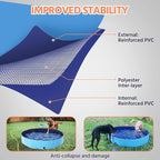 Yaheetech Foldable Dog Pool Collapsible Hard Plastic Dog Swimming Pool Portable Pet Pools Doggie Wading Pool Bath Tub for Puppy Small Medium Large Dogs, 55 x 12 Inches Blue