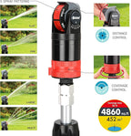 Eden 11530 Multi-Pattern Turbo Gear Drive Metal Tripod Sprinkler Plus Misting System w/Quick Connect Starter Kit, 360 Degree Coverage