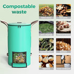 Reusable Garden Yard Waste Bag – 43 Gallon Breathable Thickened Reusable Lawn Bag, with 4 Handles for Easy Moving & Foldable Design, for Leaf & Miscellaneous Debris Collection(Green)