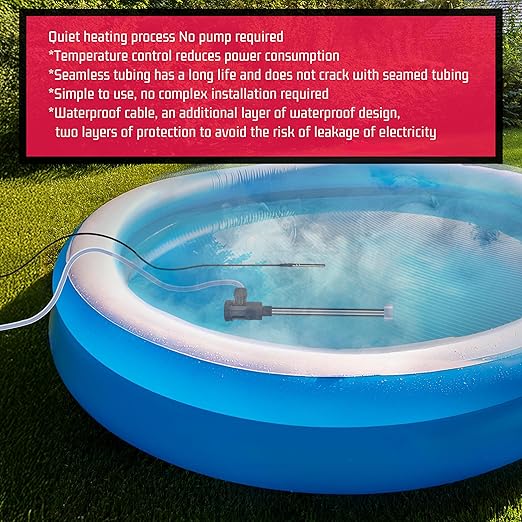 1800W Immersion Electric Submersible Water Heater with Temp Control & GFCI – Portable Heater for Hot Tub, Swimming Pool, Above-Ground Pool, Inflatable Pool, Baptistry, baptismal Pool & spa
