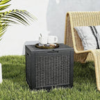 DUMOS 31 Gallon Deck Box, Lockable Outside Storage Box for Outdoor Use, Outside Waterproof Resin Package Delivery Box for Backyard Patio Garden