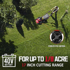PowerSmart 40V 17" Brushless Cordless (Push) Lawn Mower + Leaf Blower (465 CFM), 4.0Ah Battery and Charger Included