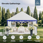 MFSTUDIO 13'x26' Party Tent, Outdoor Heavy Duty Party Tents with Removable Sidewalls, Large Canopy Tent Shelter for Outdoor Events Wedding Birthday, Blue