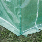 Outsunny 9.8' x 6.6' x 6.6' Plastic Greenhouse Cover Replacement, Heavy Duty Waterproof Tarp for Hoop House, Sheeting with 6 Windows, Door & Reinforcement Grid, Green