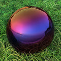 Lulu Decor, Rainbow Stainless Steel Gazing Mirror Ball Size 14, Smooth Reflective Shiny Garden Decoration Globe