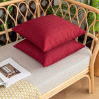 Kevin Textile Pack of 2 Decorative Outdoor Throw Pillow Covers Waterproof Classic Checker Linen Pillowcases Cushion Cases for Sofa Couch Patio Garden 24x24 Inch Red