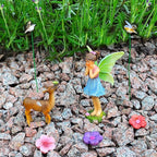 Mood Lab Fairy Garden - Miniature Accessories and Figurines Kit - Deer Set of 7 pcs - for Outdoor or House Decor