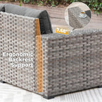 ovios 10 Pieces Patio Furniture Set, Outdoor Wicker Sectional Sofa with 42" Fire Pit Table Swivel Chairs, Modern Modular Deep Seat Rattan Couch Conversation Sets, Black