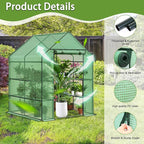 Greenhouse, 56 x 56 x 76'' Heavy Duty Greenhouses for Outdoors, Green House with Roll-Up Door Thicken PE Cover, Portable Walk-in Green Houses for Outside with 3 Tier 8 Shelves